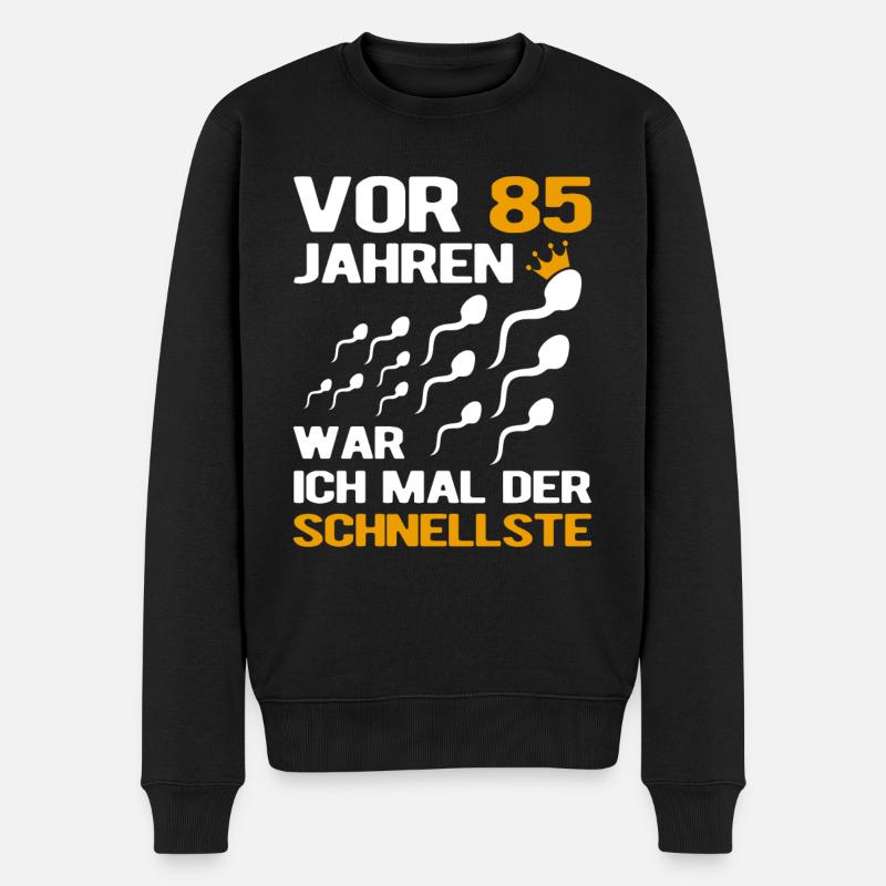 85. Geburtstag Mann Männer 85 Jahre Geschenk - Männer Premium Bio Pullover - Schwarz