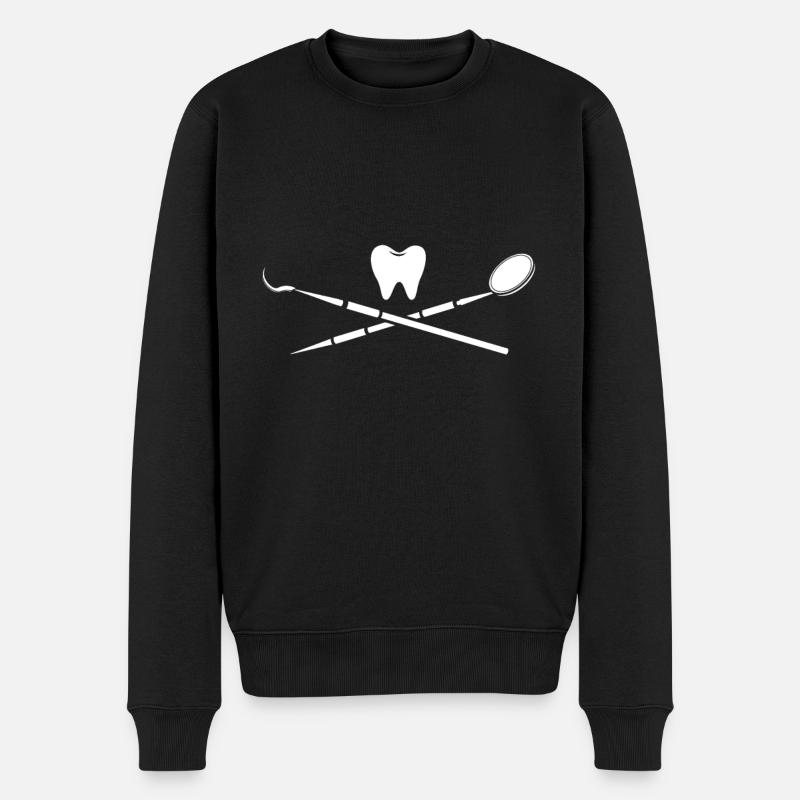 Zahnarzt Zahnpasta Zahnbürste Kiefer Doc Dentist - Männer Premium Bio Pullover - Schwarz