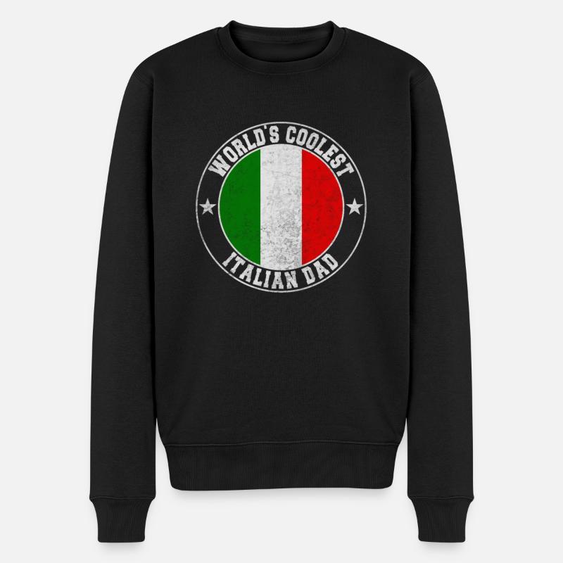 World s coolest italian dad - Männer Premium Bio Pullover - Schwarz