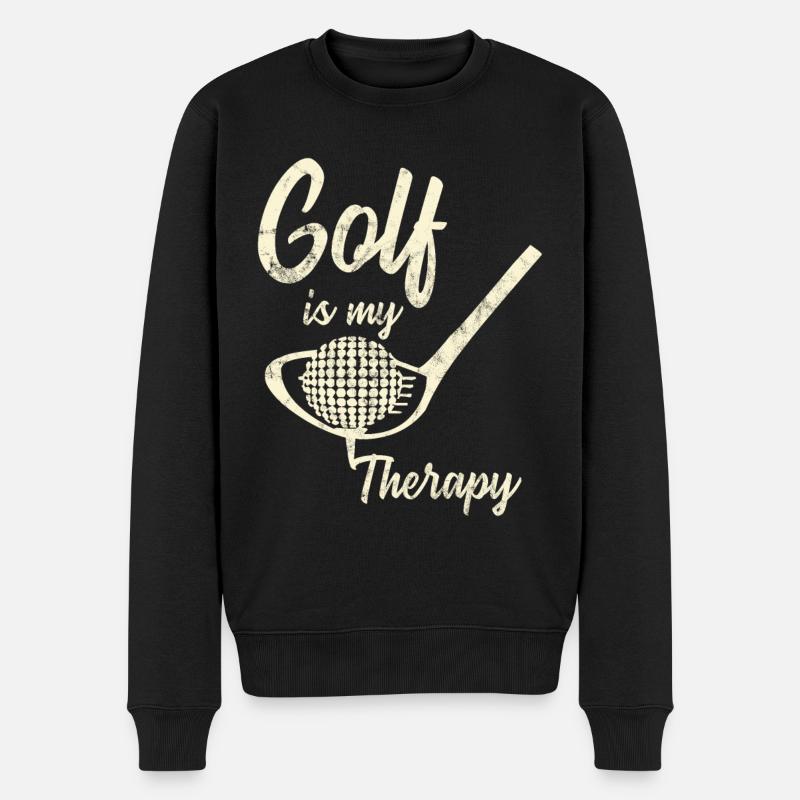 Le golf est ma thérapie - Pull Premium bio Homme - noir