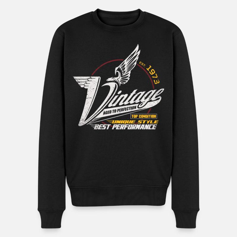 Vinage 1973 Anniversaire Né 1973 Hommes - Pull Premium bio Homme - noir