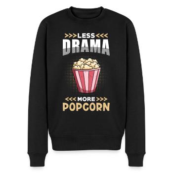Popcorn Moins Drame plus Popcorn - Pull Premium bio Homme - noir - Devant - Nico (187cm)