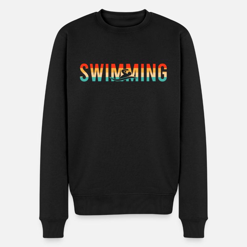 Natation natation rétro - Pull Premium bio Homme - noir