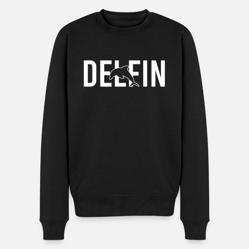 Dolphin - Men's Premium Organic Jumper - black