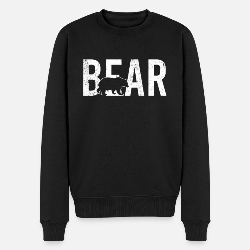 Ours ours - Pull Premium bio Homme - noir