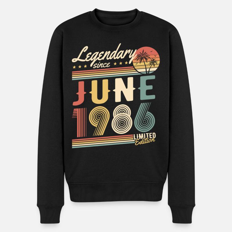 Limited Edition June 1986 - Männer Premium Bio Pullover - Schwarz