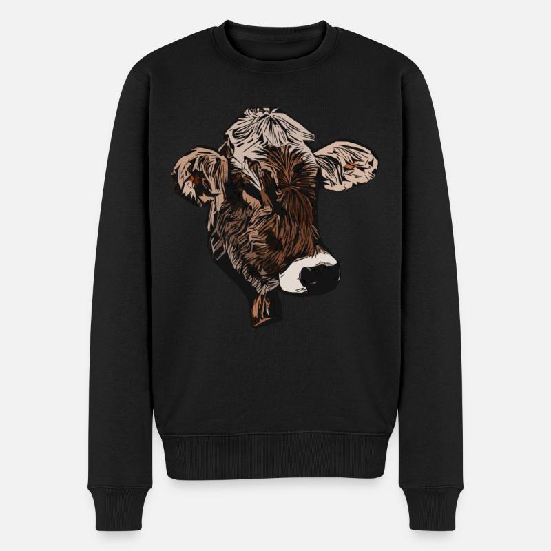 Motif de vache - Pull Premium bio Homme - noir