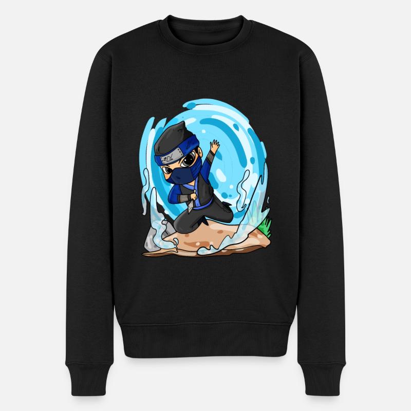 Motif Ninja pour enfants - Pull Premium bio Homme - noir