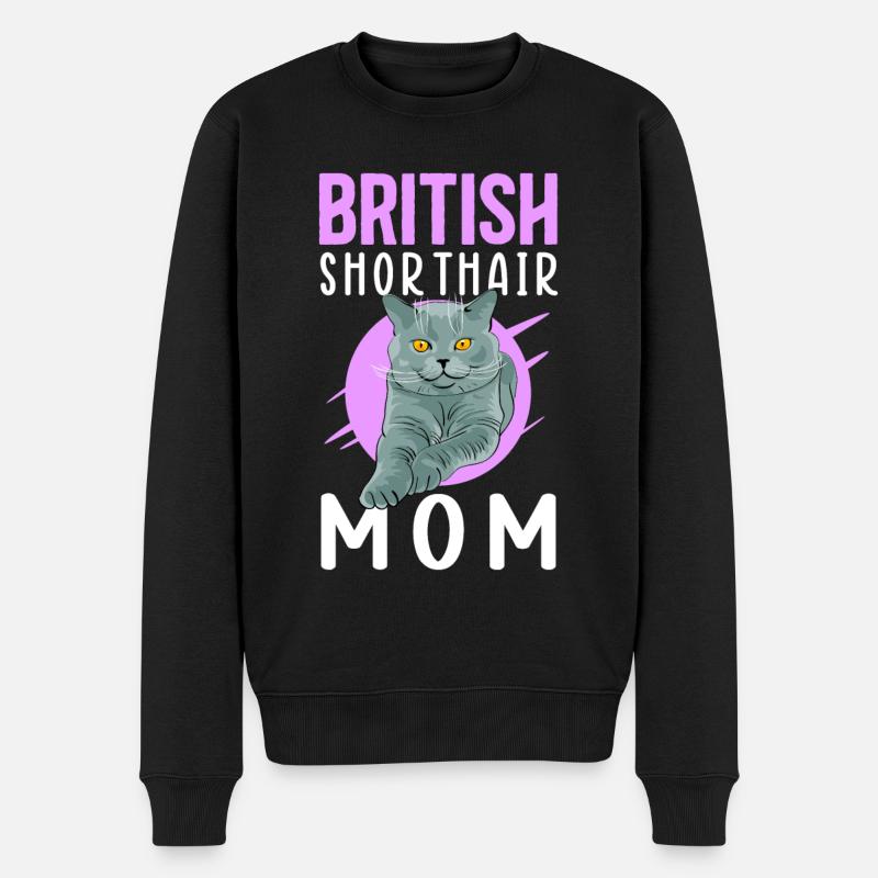 Britisch Kurzhaar Mom British Shorthair Geschenk - Männer Premium Bio Pullover - Schwarz