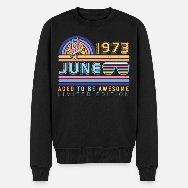 1973 Juni Retro - Männer Premium Bio Pullover - Schwarz