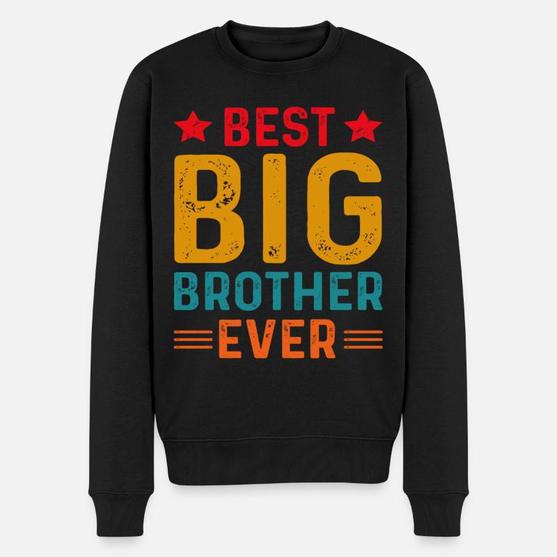 Bester Big Brother aller Zeiten - Männer Premium Bio Pullover - Schwarz