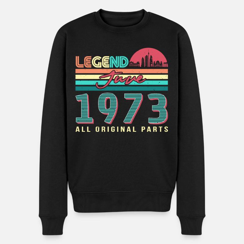Geschenk 1973 Juni - Männer Premium Bio Pullover - Schwarz