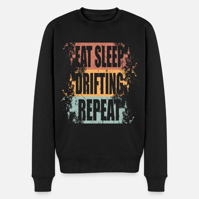 Drifting Manger Sommeil Répéter - Pull Premium bio Homme - noir