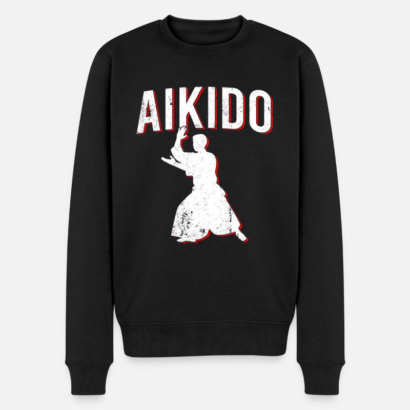 Aikido - Männer Premium Bio Pullover - Schwarz