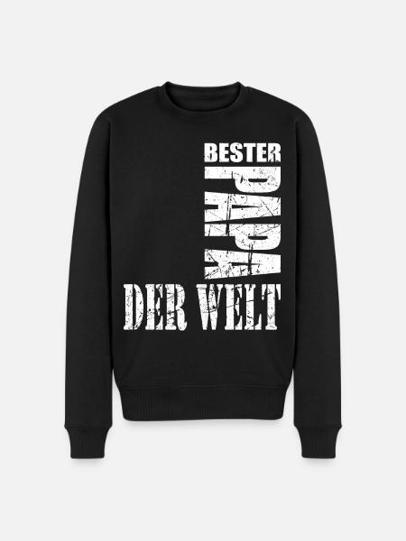 Bester Papa der Welt - Männer Premium Bio Pullover - Schwarz