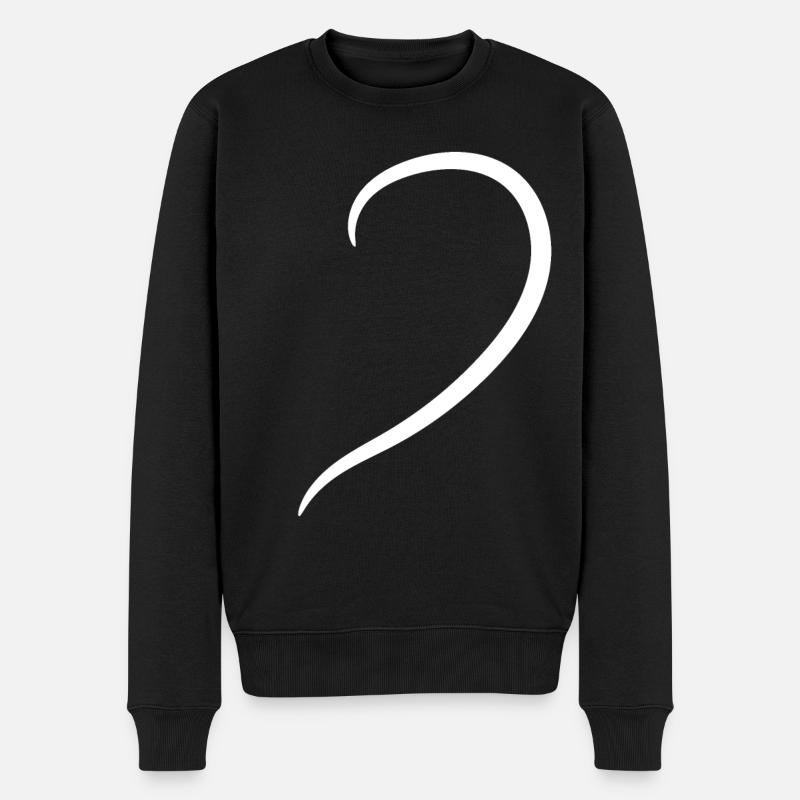 Demi-cœur blanc - Pull Premium bio Homme - noir