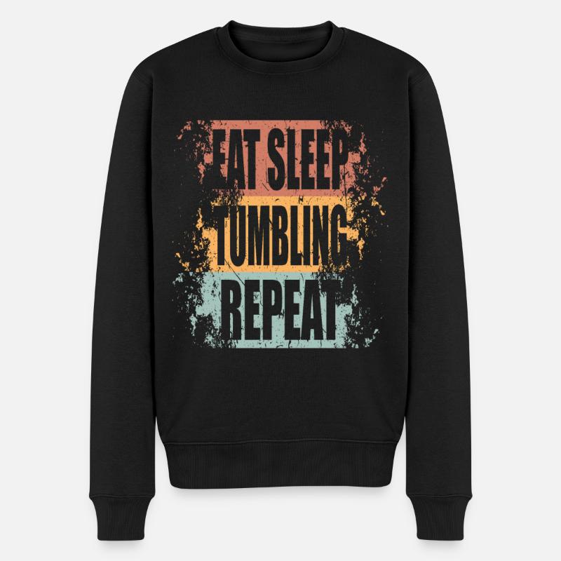 Tumbling Manger Dormir Répéter - Pull Premium bio Homme - noir