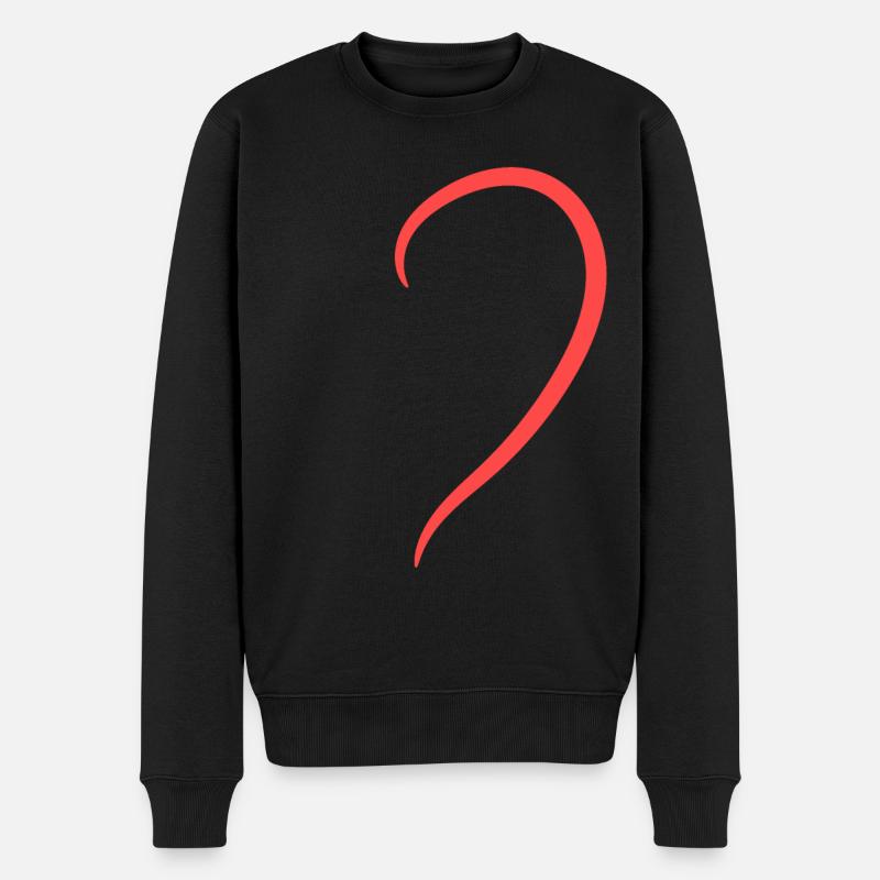 Halbes Rotes Herz - Männer Premium Bio Pullover - Schwarz