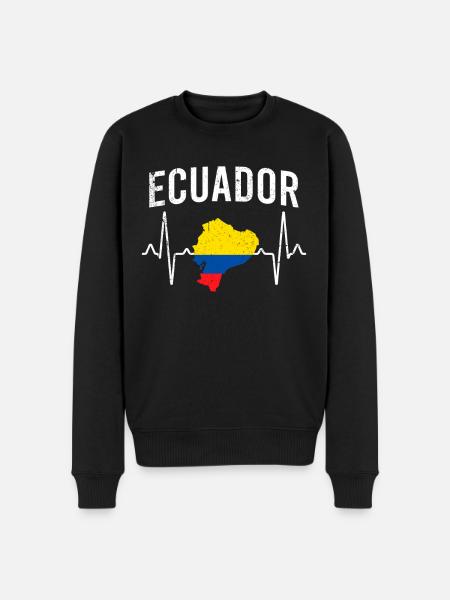 Ecuador Heartbeat - Men's Premium Organic Jumper - black