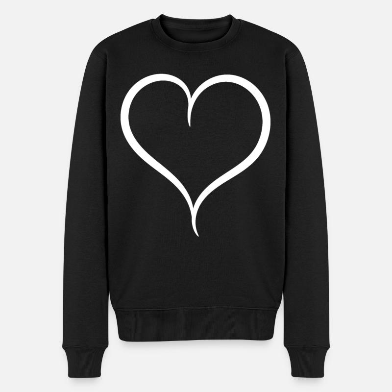 Cœur Blanc Simple - Pull Premium bio Homme - noir