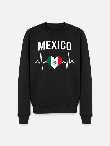 Mexico Mexico Heartbeat - Men's Premium Organic Jumper - black