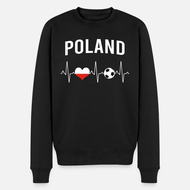 Polen Fußball Herzschlag - Männer Premium Bio Pullover - Schwarz