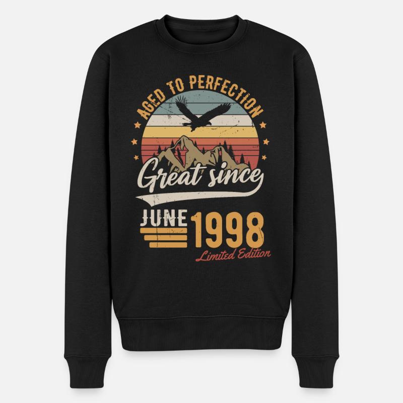 Juni 1998 Limited Edition Geburtstag Geschenk - Männer Premium Bio Pullover - Schwarz