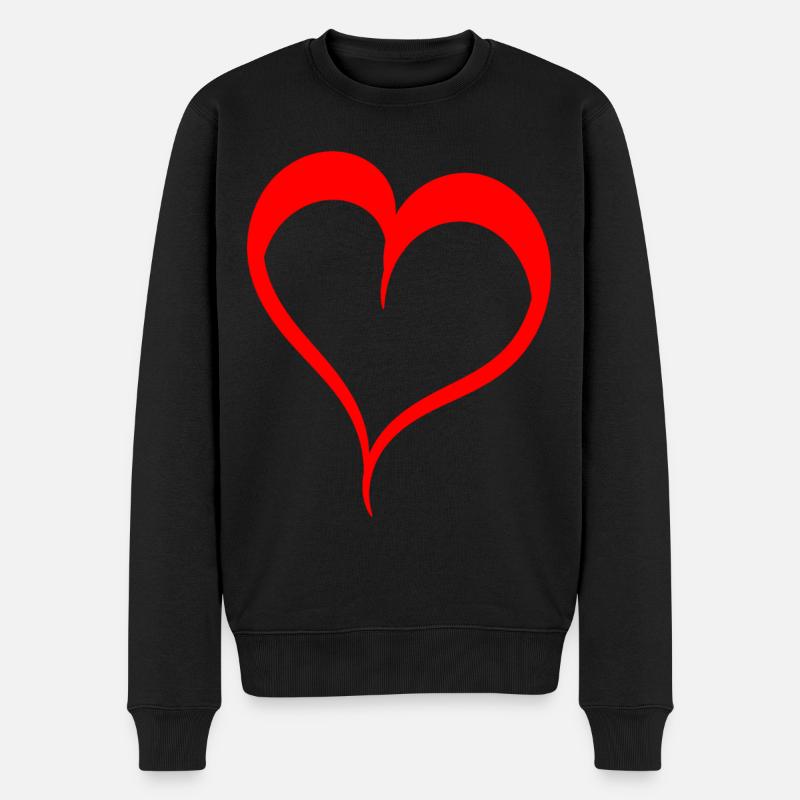Conception rouge cœur - Pull Premium bio Homme - noir