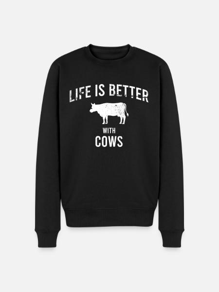 Kuh Spruch - Männer Premium Bio Pullover - Schwarz
