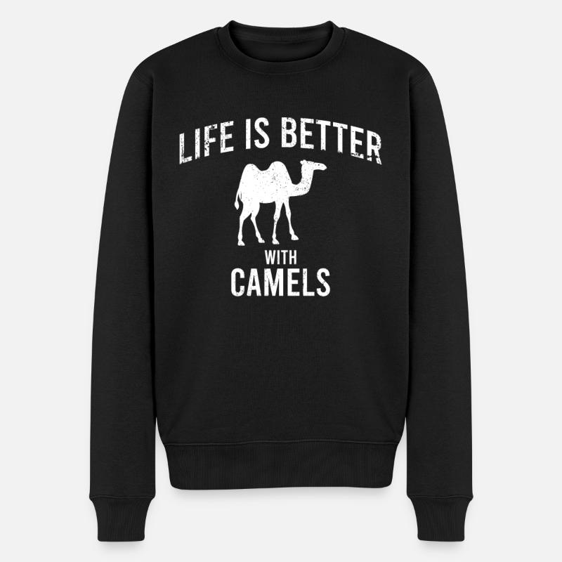 Camel Kamel Spruch - Männer Premium Bio Pullover - Schwarz