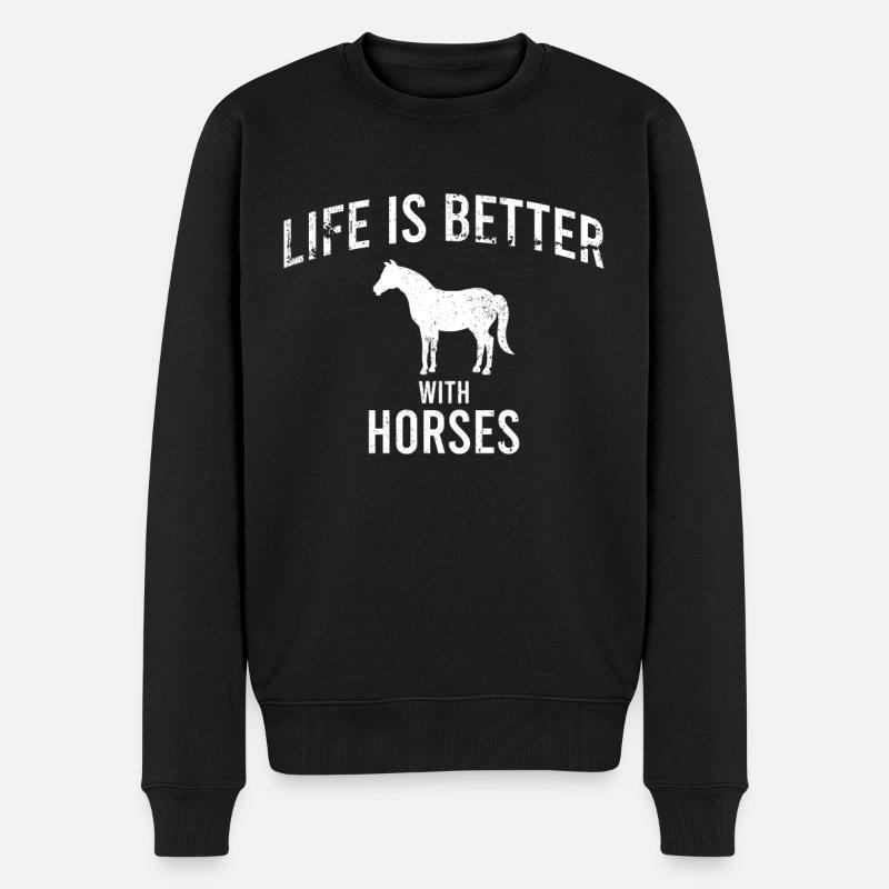 Cheval Cheval Dicton - Pull Premium bio Homme - noir