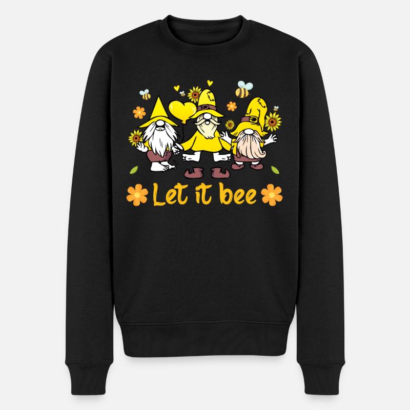 Let It Bee Bee - Männer Premium Bio Pullover - Schwarz