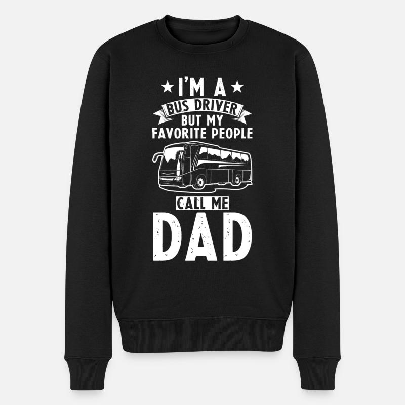 Chauffeur de bus Papa - Pull Premium bio Homme - noir