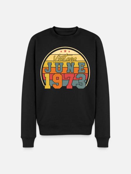 1973 Juni Retro - Männer Premium Bio Pullover - Schwarz