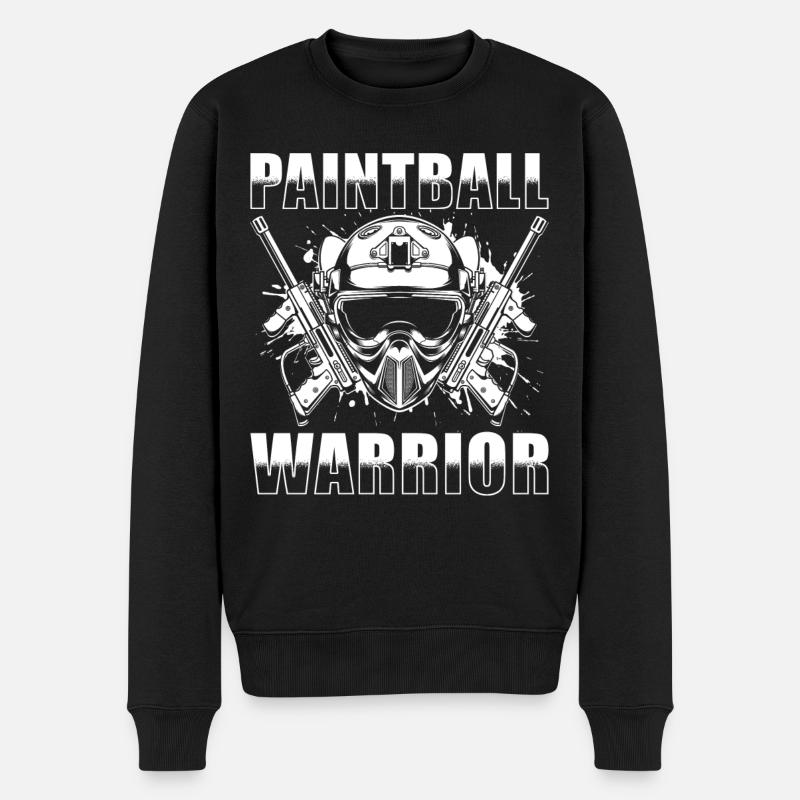 Paintball Krieger - Männer Premium Bio Pullover - Schwarz