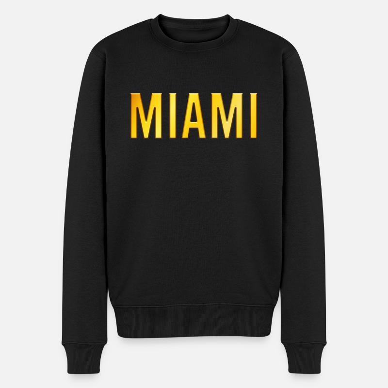 Miami - Männer Premium Bio Pullover - Schwarz