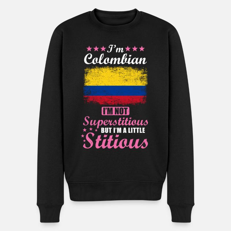 Kolumbianerin Geschenk lustiger Spruch Kolumbien - Männer Premium Bio Pullover - Schwarz