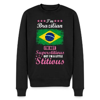 Brazilian Gift funny saying Brazil - Men's Premium Organic Jumper - black - Front - Nico (187cm)