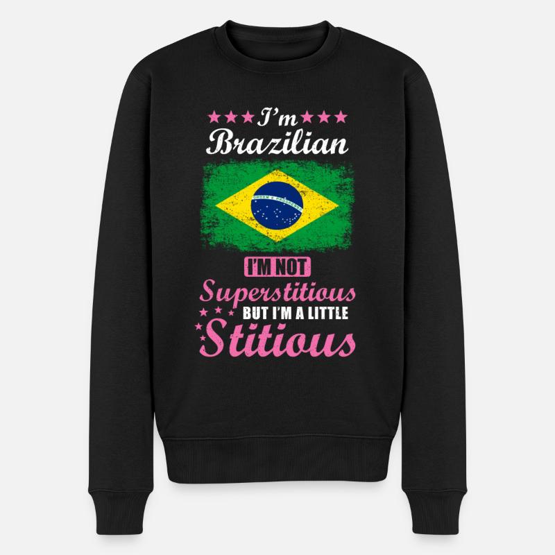 Cadeau brésilien drôle disant Brésil - Pull Premium bio Homme - noir