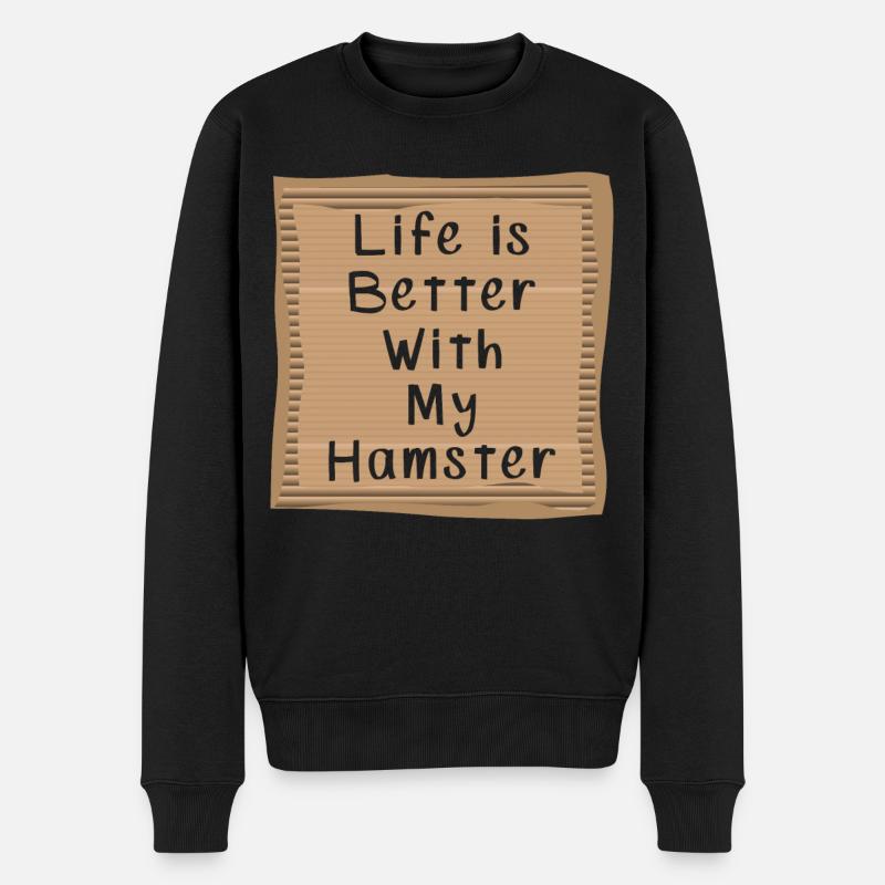 Hamster - Männer Premium Bio Pullover - Schwarz