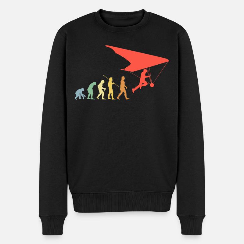 Paragleiten Evolution Retro Paragleiter Geschenk - Männer Premium Bio Pullover - Schwarz