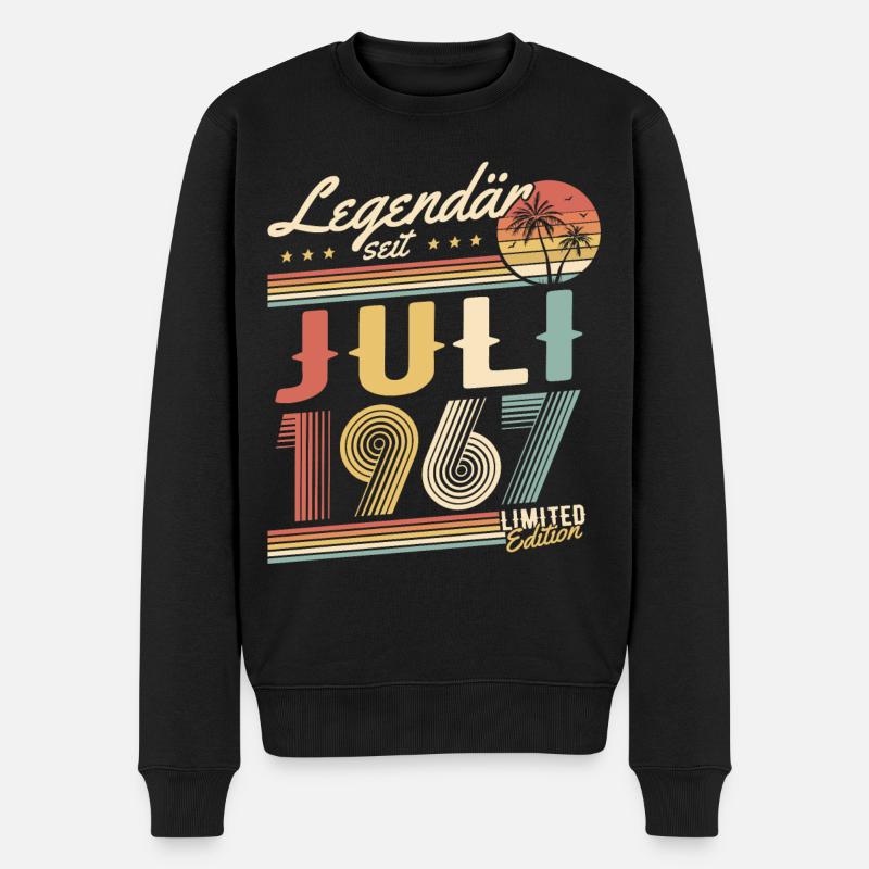 Legendär Seit Juli 1967 Limited Edition Geschenk - Männer Premium Bio Pullover - Schwarz