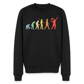 Evolution Tennis Retro Tennissport Tennisspieler - Männer Premium Bio Pullover - Schwarz - Vorne - Nico (187cm)