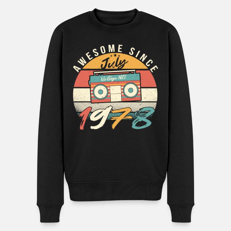 1978 Juli Geschenkidee - Männer Premium Bio Pullover - Schwarz