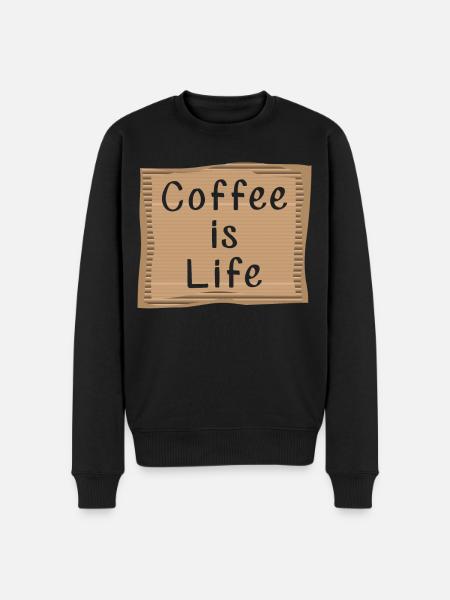 Coffee is Life - Men's Premium Organic Jumper - black