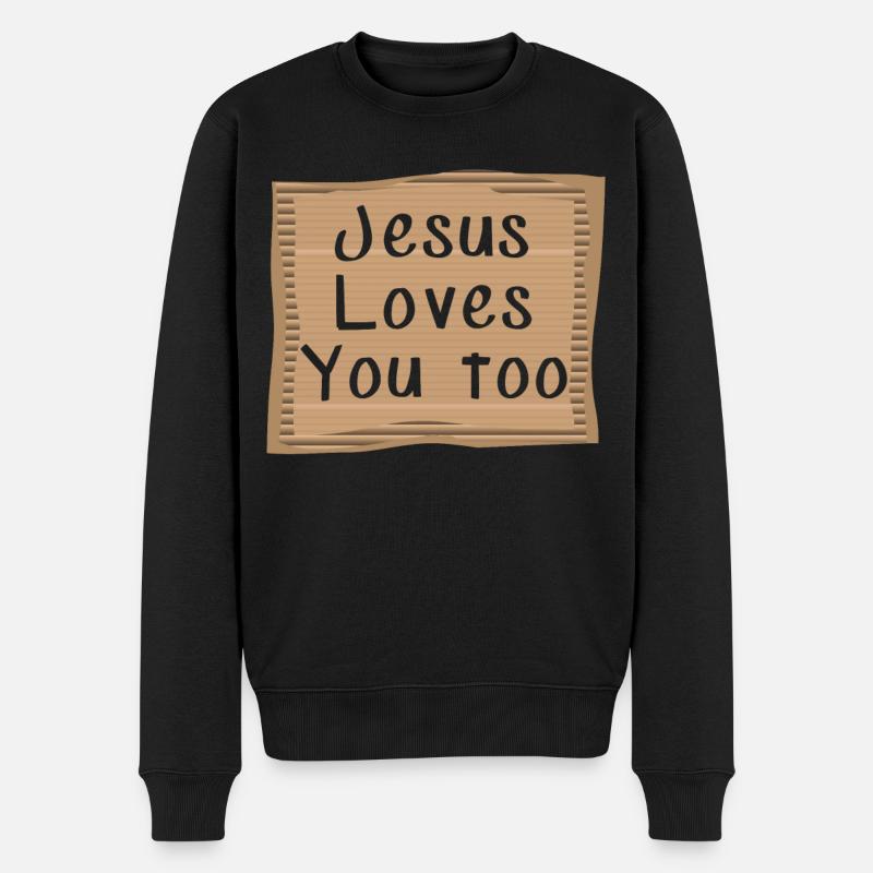 Jésus t’aime aussi - Pull Premium bio Homme - noir