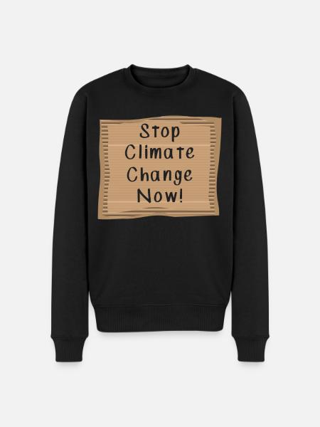 Stop Climate Change Now - Men's Premium Organic Jumper - black