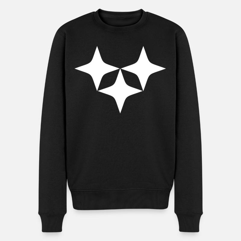 Trois étoiles blanches - Pull Premium bio Homme - noir