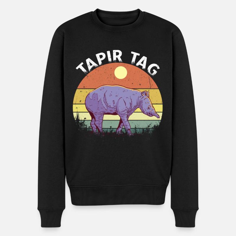 Tapire Tiermotiv Tapir Tag - Männer Premium Bio Pullover - Schwarz