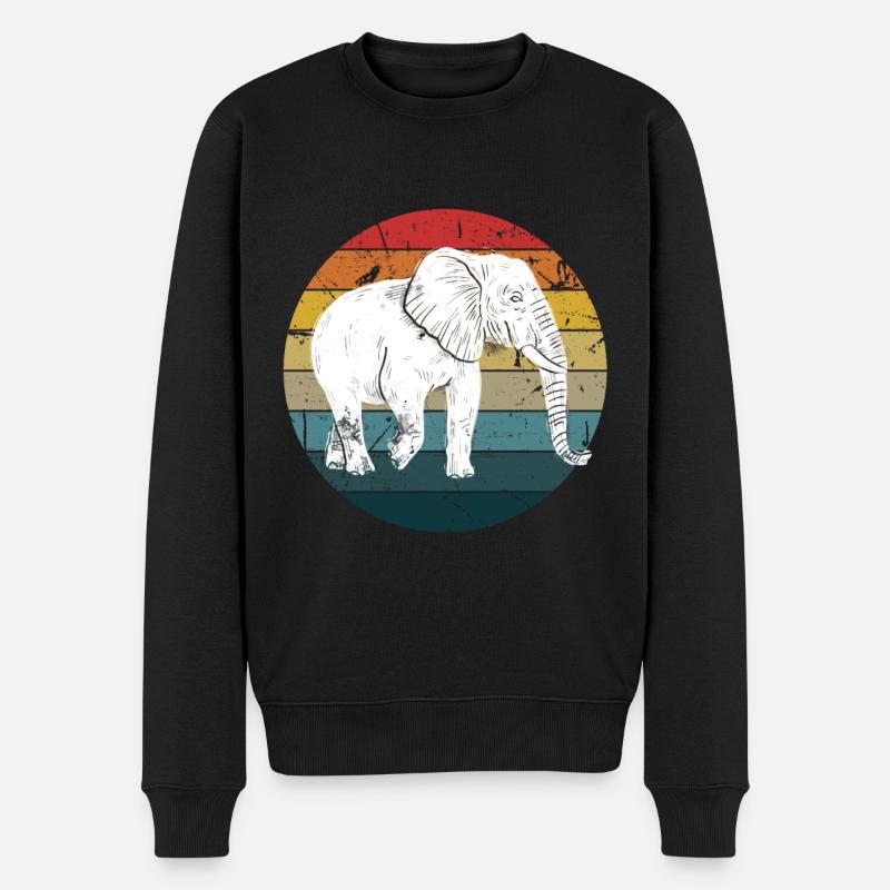 Elefant - Männer Premium Bio Pullover - Schwarz